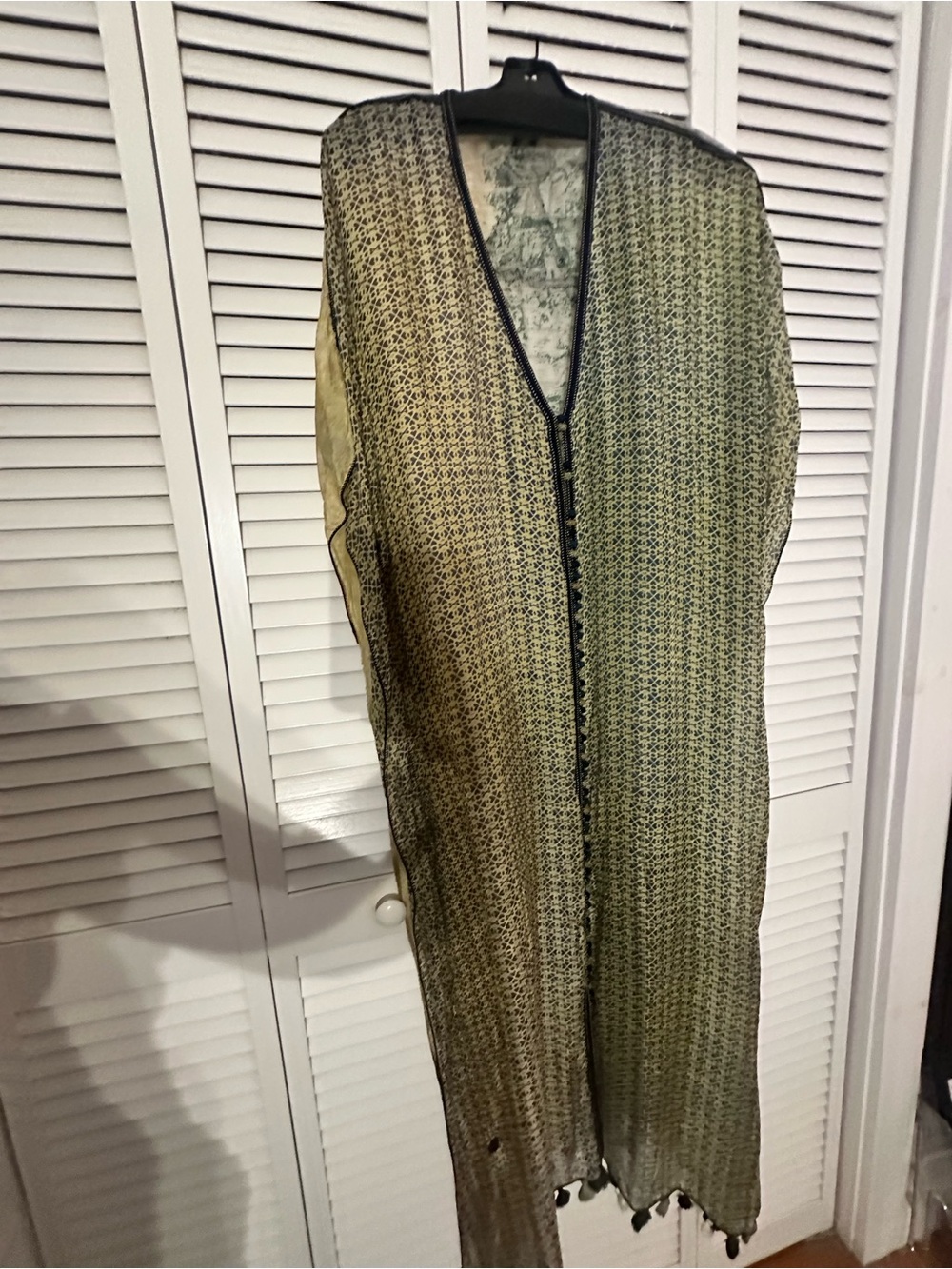 Custom made silk caftan from Maison du Caftan in Marrakech.
